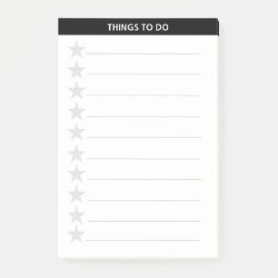 Silver Graue Stars und Black Header Dinge zu tun Post-it Klebezettel