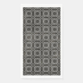 Silver Gray and Black Metallic Filigree Muster Serviette