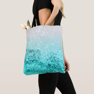 Silver Gray Aqua Aquamarin Ocean Glitzer #1 Tasche