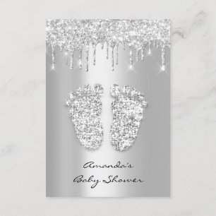 Silver Gray Baby Girl Boy Dusche Feet Einladung