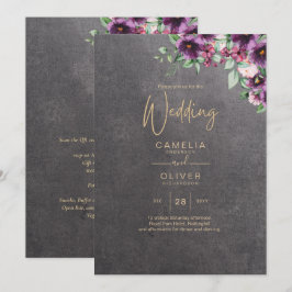Silver Gray Berry Floral Wedding Winter Fall Einladung