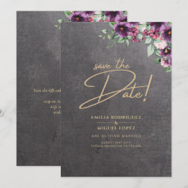Silver Gray Berry Floral Wedding Winter Fall Einladung