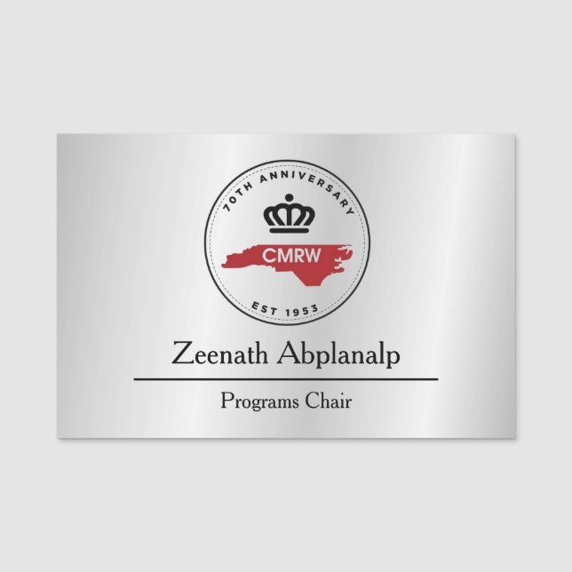 Silver Gray Beruflich Einzigartig klassisch einfac Namensschild (Vorderseite)