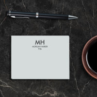 Silver Gray Black Minimal Clean Initials