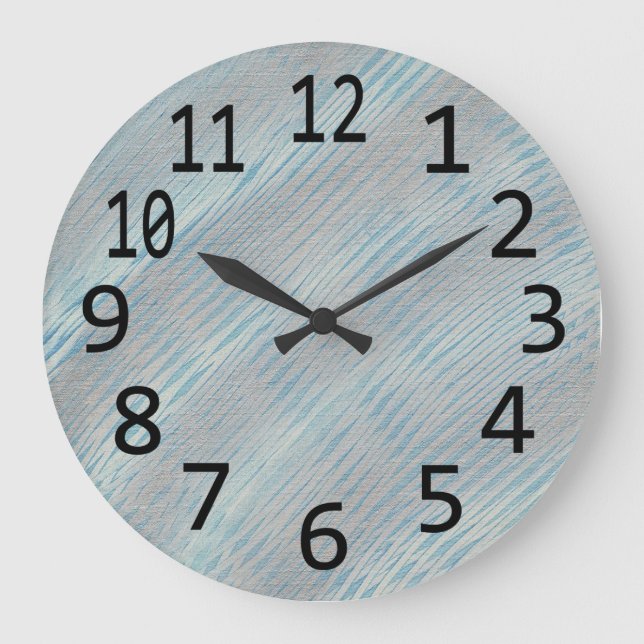 Silver Gray Blue Abstrakt Diagonal Lines Uhren (Vorderseite)