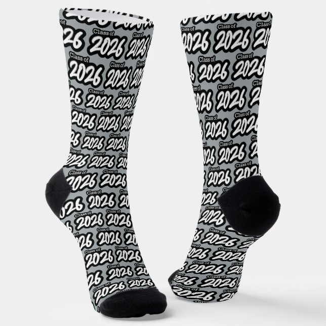 Silver Gray Bold Brush Class of 2026 Socks Socken (Gewinkelt)