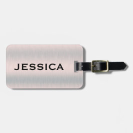 Silver-gray brushed aluminum texture gepäckanhänger