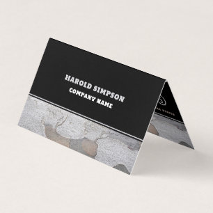 Silver Gray Chapped Wood Double Loyalty Visitenkarten