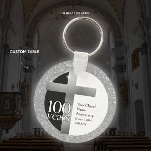 Silver Gray Church 100 Jahre Personalisiert Schlüsselanhänger