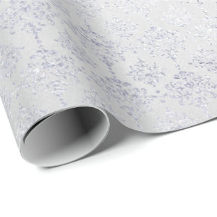 Silver Gray Damask Metallic Shiny Monochromatisch Geschenkpapier