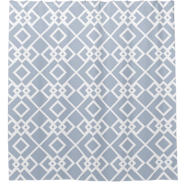 Silver Gray Diamond Trellis Design Duschvorhang (Vorderseite)
