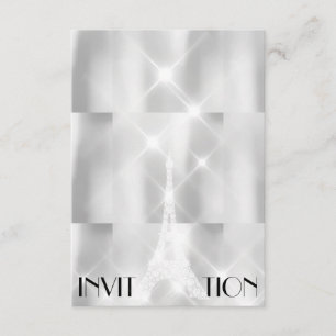 Silver Gray Eiffel Tower Paris Brautparty Event Einladung