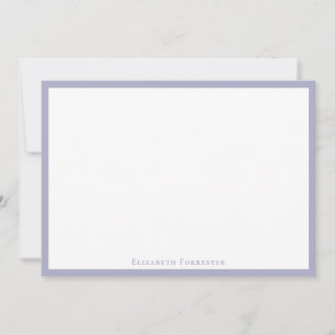 Silver Gray Einfache Minimalistische Grenznotiz Mitteilungskarte