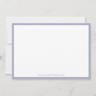 Silver Gray Einfache Minimalistische Grenznotiz Mitteilungskarte
