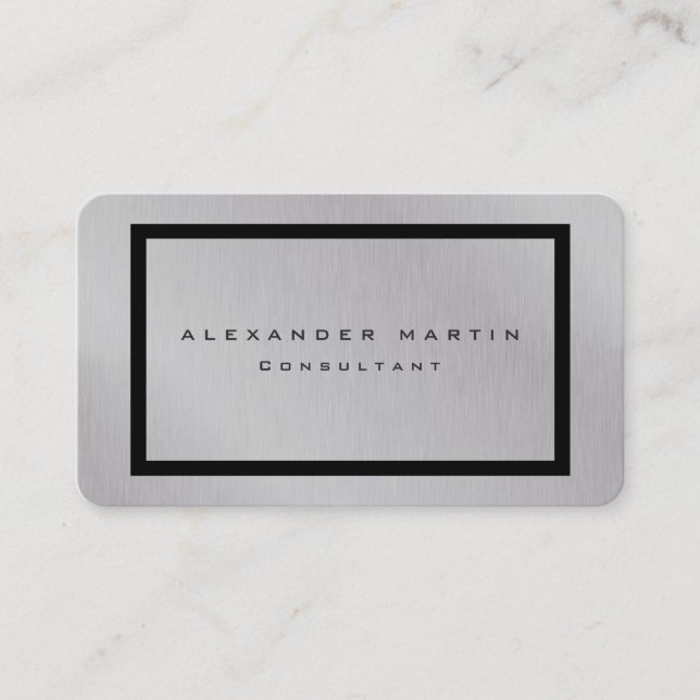 Silver Gray Einzigartig Trendy Creative Modern Visitenkarte (Vorderseite)