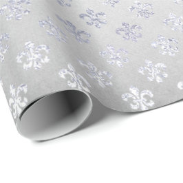 Silver Gray Floral Lilie Royal Iris Geschenkpapier