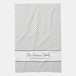 Silver Gray Französischer Karierter Karo Country G Geschirrtuch
