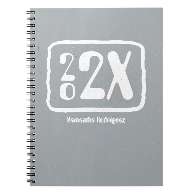 Silver Gray Funky Class Year Notebook Notizblock (Vorderseite)