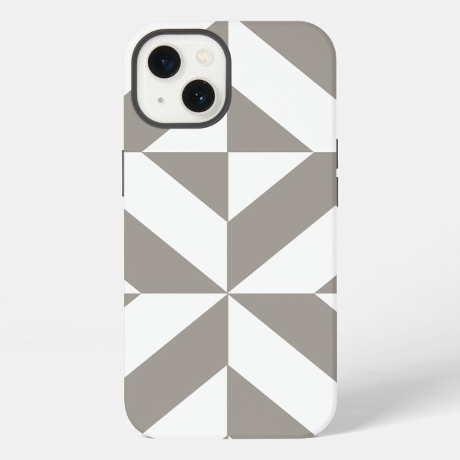 Silver Gray Geometric Deko Cube Pattern iPhone Hülle (Rückseite)