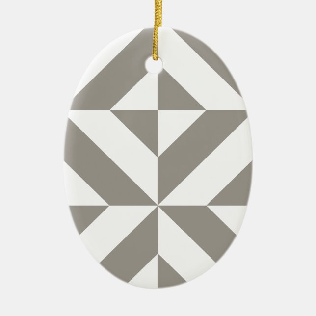 Silver Gray Geometric Deko Cube Pattern Keramik Ornament (Vorne)