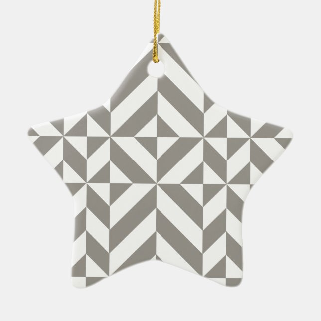 Silver Gray Geometric Deko Cube Pattern Keramikornament (Vorne)