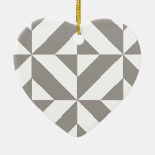 Silver Gray Geometric Deko Cube Pattern Keramikornament