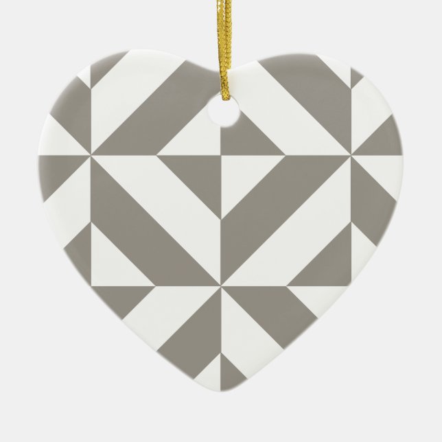 Silver Gray Geometric Deko Cube Pattern Keramikornament (Vorne)