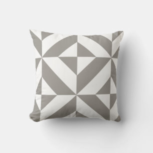 Silver Gray Geometric Deko Cube Pattern Kissen