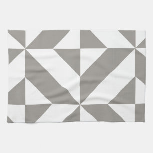 Silver Gray Geometric Deko Cube Pattern Küchentuch