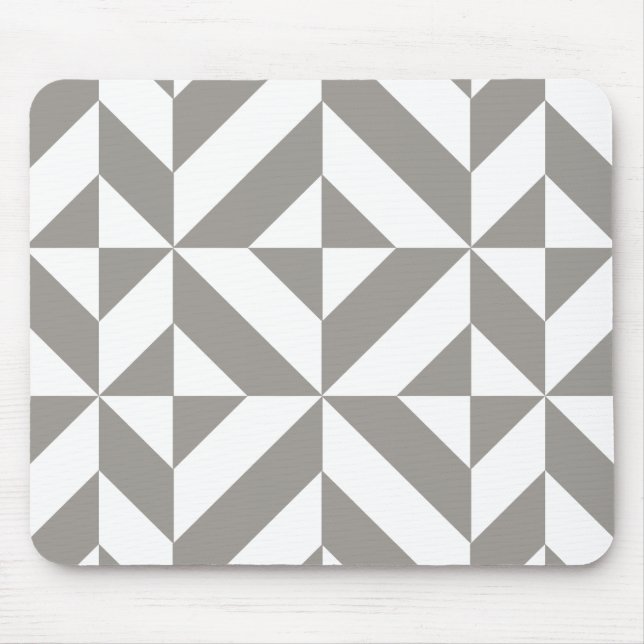 Silver Gray Geometric Deko Cube Pattern Mousepad (Vorne)
