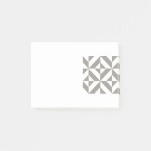 Silver Gray Geometric Deko Cube Pattern Post-it Klebezettel