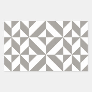 Silver Gray Geometric Deko Cube Pattern Rechteckiger Aufkleber