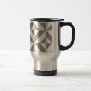 Silver Gray Geometric Deko Cube Pattern Reisebecher