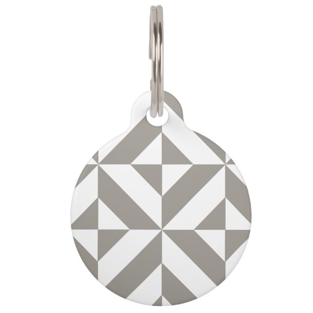 Silver Gray Geometric Deko Cube Pattern Tiermarke (Vorderseite)