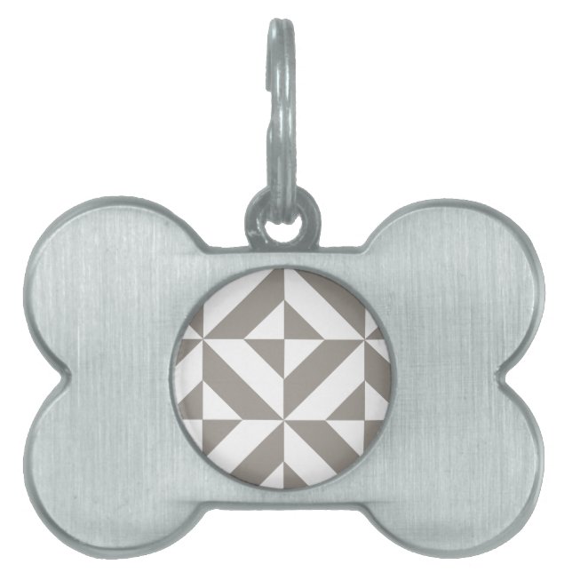 Silver Gray Geometric Deko Cube Pattern Tiermarke (Vorderseite)