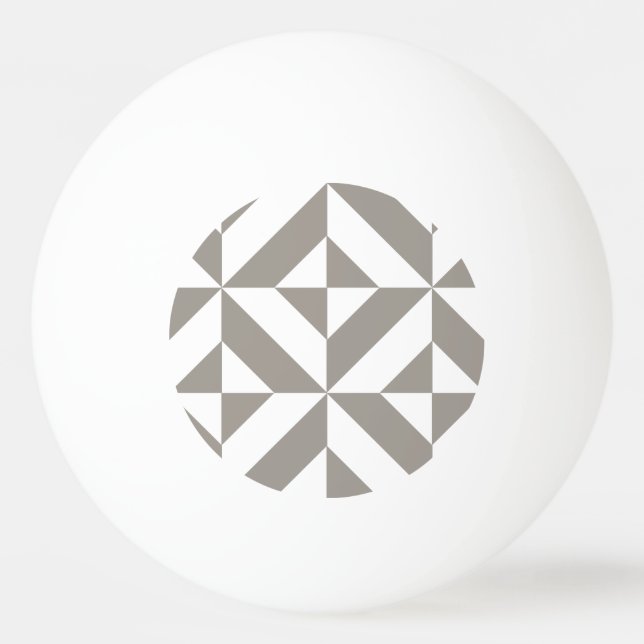 Silver Gray Geometric Deko Cube Pattern Tischtennisball (Vorderseite)