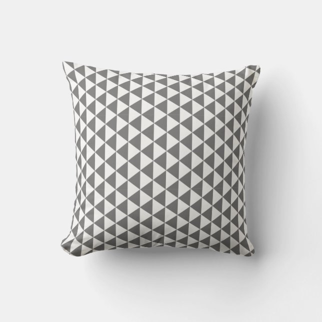 Silver Gray Geometric Kissen (Vorderseite)