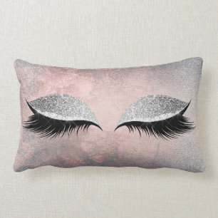 Silver Gray Glitzer Black Makeup Crystals Pink Lendenkissen