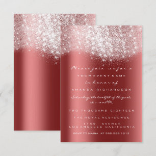 Silver Gray Glitzer Burgundy Rote offizielle Einla Einladung
