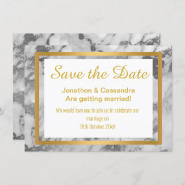 SILVER GRAY GOLD ABSTRAKT MARBLE SAVE THE DATE