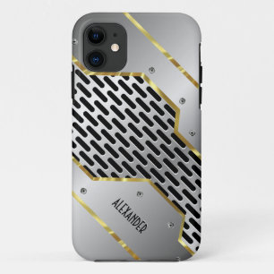 Silver Gray & Gold Shiny Metallic Look Case-Mate iPhone Hülle
