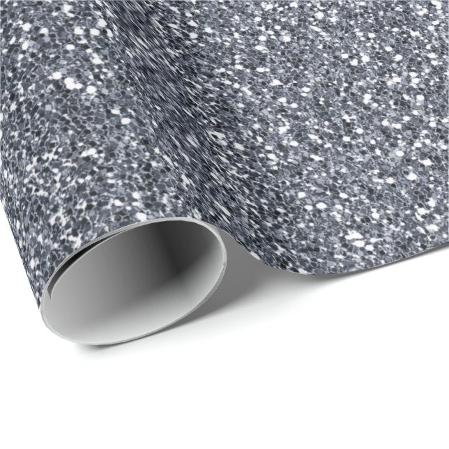 Silver Gray Gray Glitzer Delicate White Bridal Geschenkpapier (Rolleneckpunkt)