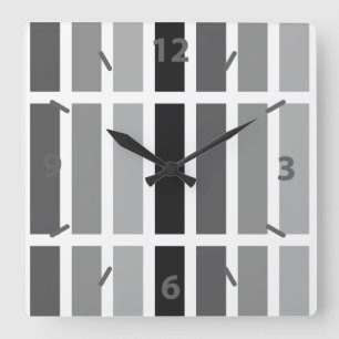 Silver Gray Hues Quadratische Wanduhr