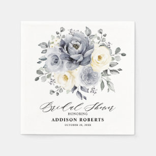 Silver Gray Ivory Floral boho Ivory Brautparty Serviette