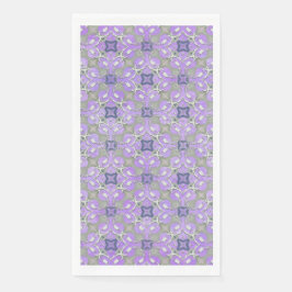 Silver Gray Lila Blue Metallic Filigree Muster Serviette
