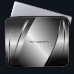 Silver Gray Metallic Look Stainless Steel Muster Laptopschutzhülle<br><div class="desc">Silbergrau glänzend metallisches Aussehen,  Edelstahlmuster. Benutzerdefiniertes und optionales Monogramm Verfügbar auf anderen Produkten und kann für jedes der Produkte,  die auf Zazzle angeboten werden,  angefordert werden.</div>