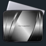 Silver Gray Metallic Look Stainless Steel Muster Laptopschutzhülle<br><div class="desc">Silbergrau glänzend metallisches Aussehen,  Edelstahlmuster. Benutzerdefiniertes und optionales Monogramm Verfügbar auf anderen Produkten und kann für jedes der Produkte,  die auf Zazzle angeboten werden,  angefordert werden.</div>