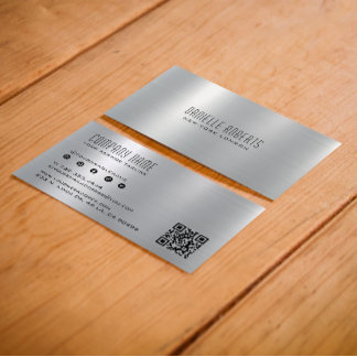 Silver Gray Metallic Stainless Steel Textur Visitenkarte
