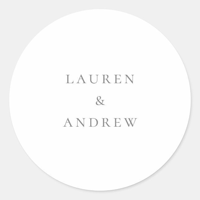 Silver Gray Minimalistisch Sticker Umschlag Aufkle (Vorderseite)