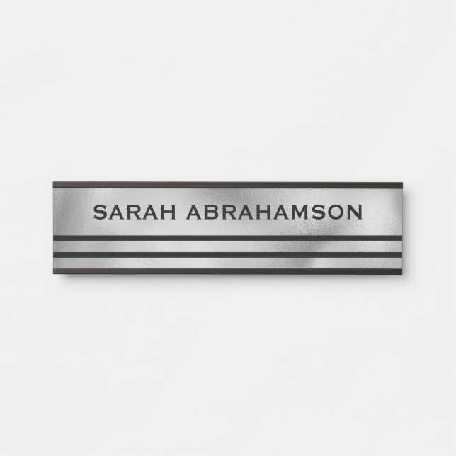 Silver Gray Modern Door Signature Name Plate Türschild (Vorderseite )